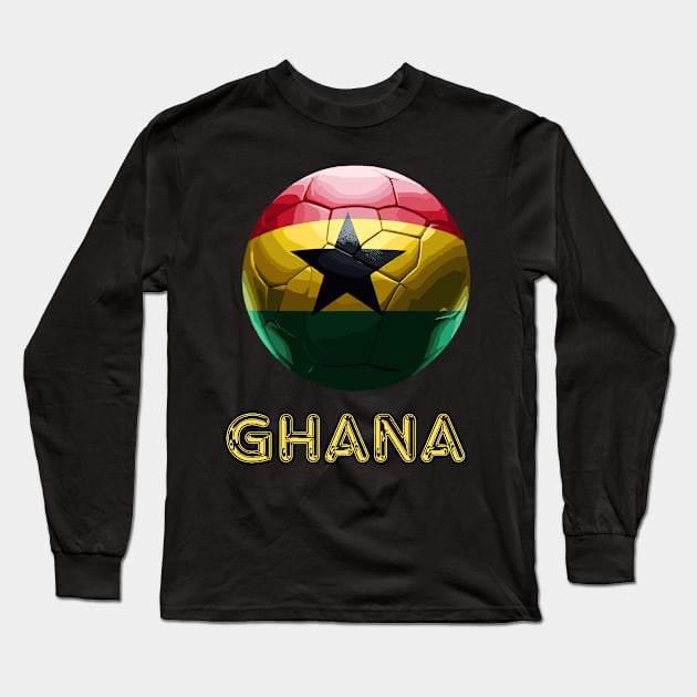 Ghana Flag Football Long Sleeve T-Shirt by Graceful Designs